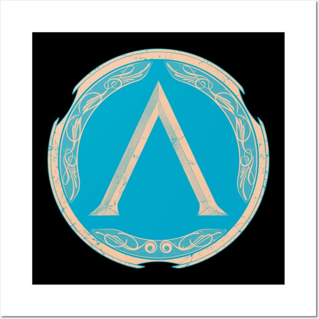 Spartan Warrior Lambda Symbol Wall Art by NicGrayTees